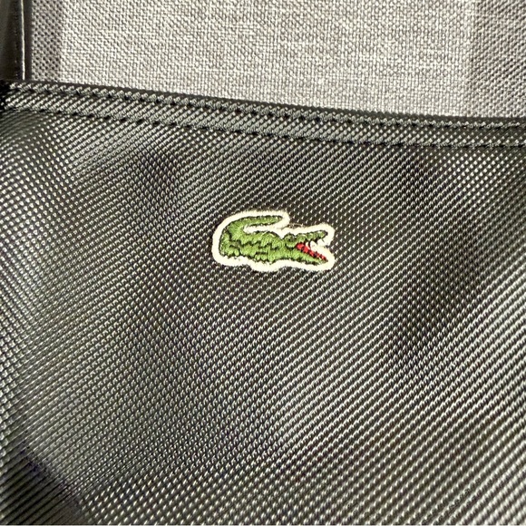 Lacoste Black Textured Tote with Green Logo - Picture 2 of 7